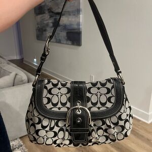 Black and White Coach OG Shoulder Bag